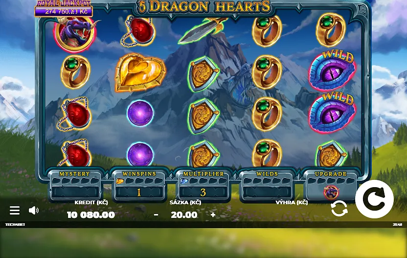 Wild symbolem na slotu 5 Dragon Hearts je dračí oko.